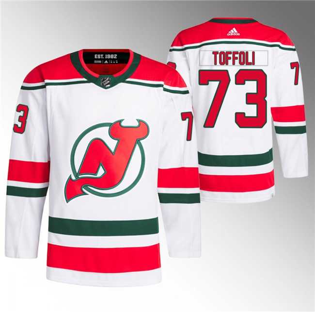 Men%27s New Jersey Devils #73 Tyler Toffoli White Stitched Jersey->new jersey devils->NHL Jersey